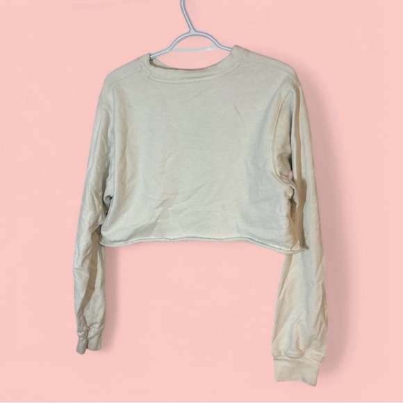 Brandy Melville Cropped Florence Crewneck White - Picture 2 of 2